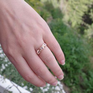 Ladies ,Sterling 9rose Gold Plated)Silver,Morganite Ring